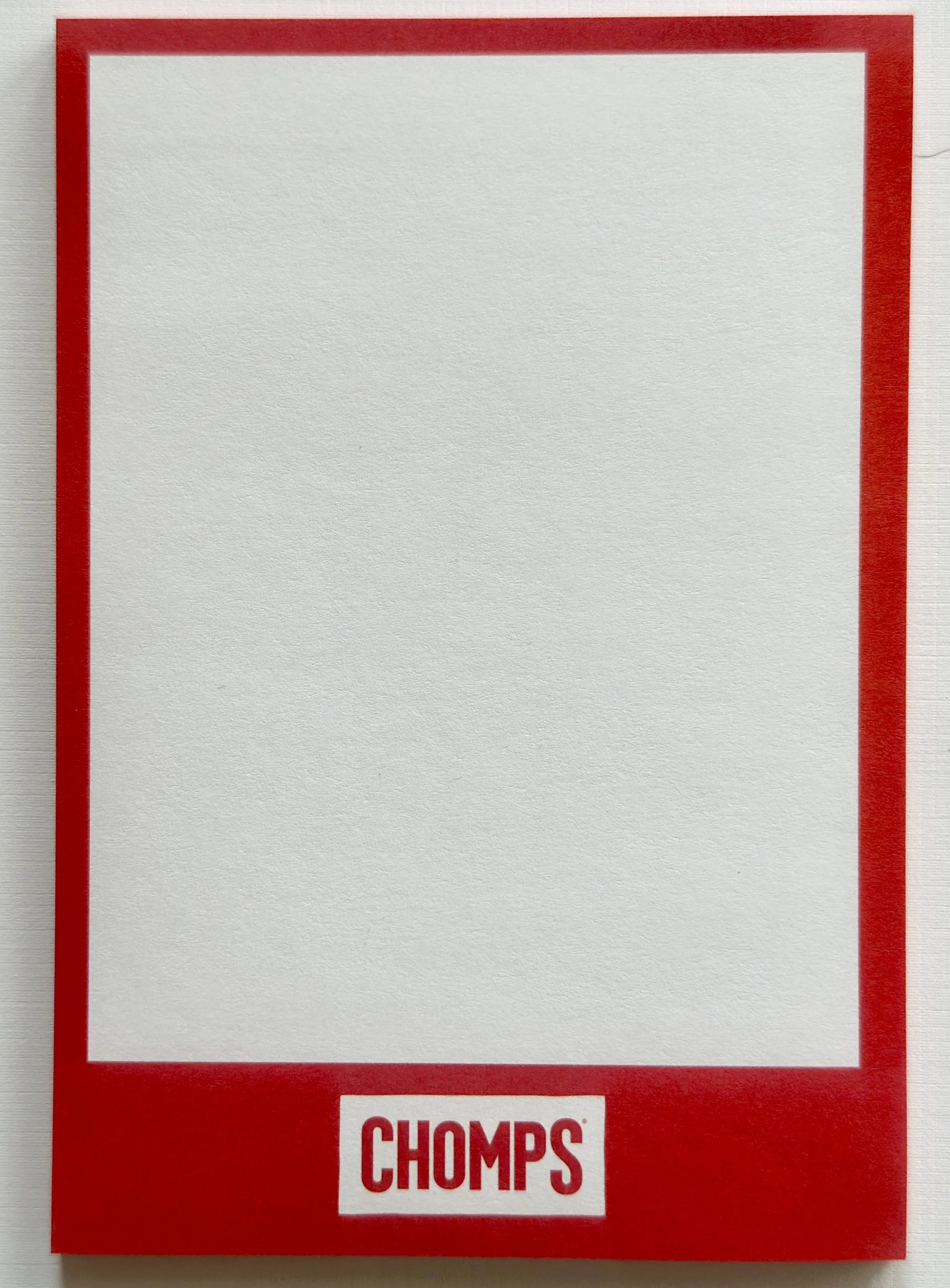 Chomps Retail Team Notepad Red Border